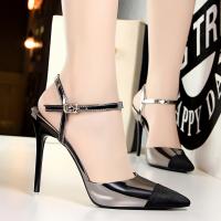 Sandalias De Tacón Alto Para Mujer 11 Cm Metálico Gris Con Tirantes De Tobillo Y Punta Redonda Para Boda Fetiche Noche Club Oro Oficina Zapatos Clásicos Con Plataforma Y Cierre De Hebilla - details 16