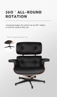 TY311 Classic Recliner Black Armchair Black Cowhide Black Big Head Foot Swivel Deck Chair Lounge Chair Furniture - details 13