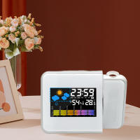 Reloj De Alarma Inteligente Con Iluminación Nocturna Y Termómetro Higrómetro Proyección Para Mesa De Escritorio Para Sala De Estar Y Dormitorio - details 3