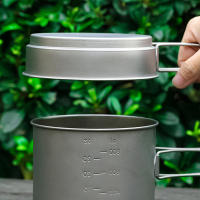 Juego De Cocina De Camping De Titanio 1100ML / 1600ML Con Manija Plegable Taza Y Olla Super Ligera Para Exterior - details 16