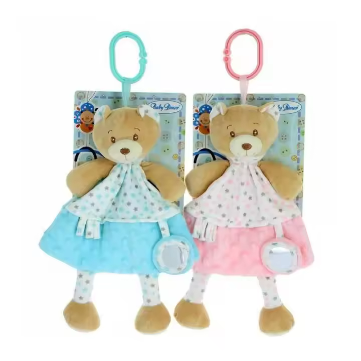 PELUCHE DOU DOU OSO ESPEJO 30 CM. AZUL-ROSA DE BIMAR - 1