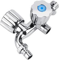 Grifo de Agua fría Grifo de lavabo with Doble Caño y G1/2 Manija de Diamante para fregadero de Cocina (Manija del obturador G1/2) - details 3