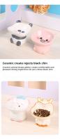 Tazón De Mascotas De Cerámica Con Cuello Alto Diseño Cartoon Protección Contra Manchas En La Barba Multifuncional Para Agua Y Alimentos Para Gatos Y Perros - details 0