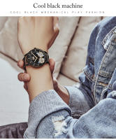 Reloj Mecánico Para Hombre AILANG Auténtico Resistente Al Agua Con Tourbillon Calendario Y Dial Skeleton En Cuero Y Acero Inoxidable - details 14