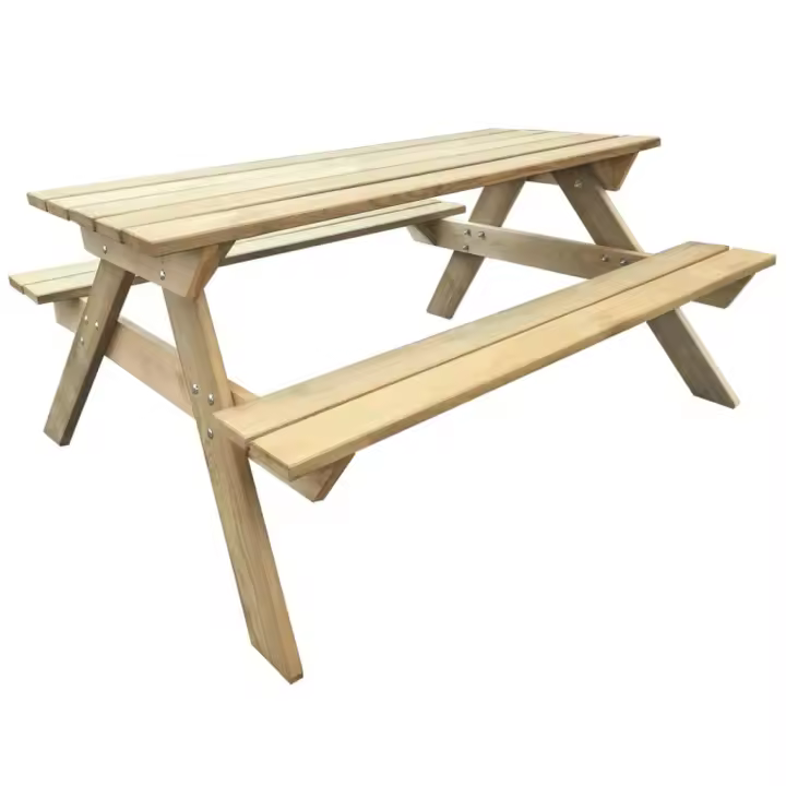 vidaXL Mesa de picnic de madera de pino 150x135x71,5 cm - 1