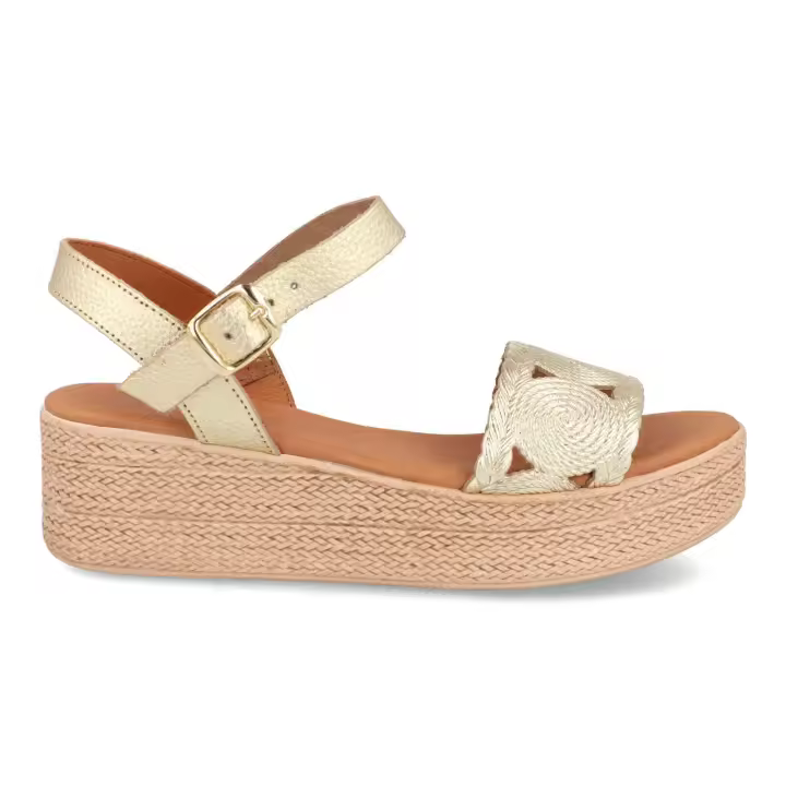 Sandalias de piel para mujer modelo Bda 312 Oro con hebilla made in Spain by Bda Shoes - 1