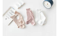 Calcetines De Algodón Para Bebés Y Niñas Largos Hasta La Rodilla Con Volante Estilo Frilly Solids Adecuados Para Primavera Verano Talla Unica Para Recién Nacidos Hasta 36 Meses - details 12