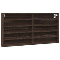 vidaXL Vitrina de madera de ingeniería 100x8,5x50 cm Blanco, Negro, Roble Sonoma Mueble Almacenaje Estantería para Oficina, Estudio, Dormitorio Estantería/Librería/ mueble de Almacenamiento - details 3