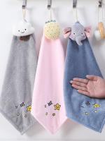 Toalla Cuadrada De Fleece Para Niños Coral Suave Y Gruesa Absorbente De Agua Con Dibujos Animados Colgante Para El Hogar - details 13