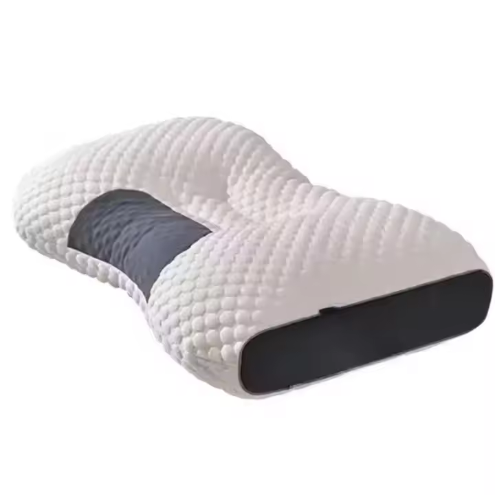 Almohada De Cuello Soporte Cervical Anti-Apnea De Algodón Puro Masajeador Para Dormir En Casa No Se Colapsa - 1