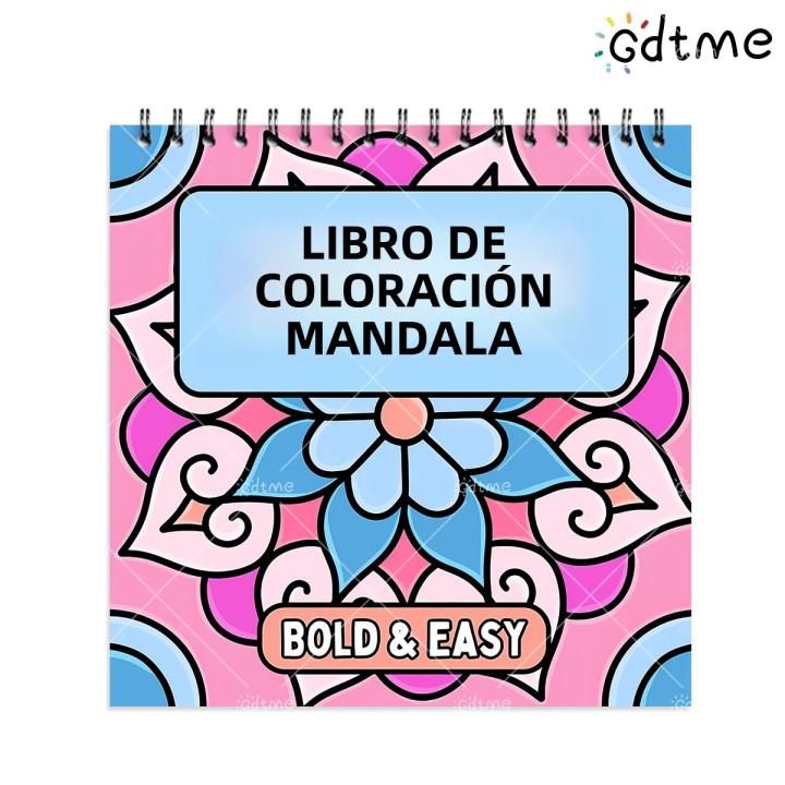 Libro De Colorear Mandala De Lujo Para Adultos Encuadernación En Espiral Alivio Del Estrés Dibujo Y Pintura DIY Juguete Educativo Para Niños