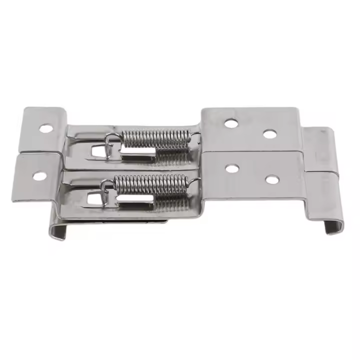 Par De Soportes Para Placa De Matrícula De Coche Europeo Clips Para Remolques Acero Inoxidable Con Carga Elástica Tamaño 11.5*2.5cm Color Plateado - 1