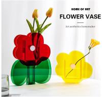 Vaso De Acrílico Creativo Y Artístico Para Flores Moderno Decoración Para Escritorio De Oficina Y Dormitorio Estilo Nórdico - details 2