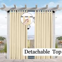 Cortina Impermeable Y Antirreflejo Para Patio Pergola Y Gazebo Con Montaje Fácil Tab Top Decorativa De 100% Poliéster - details 5