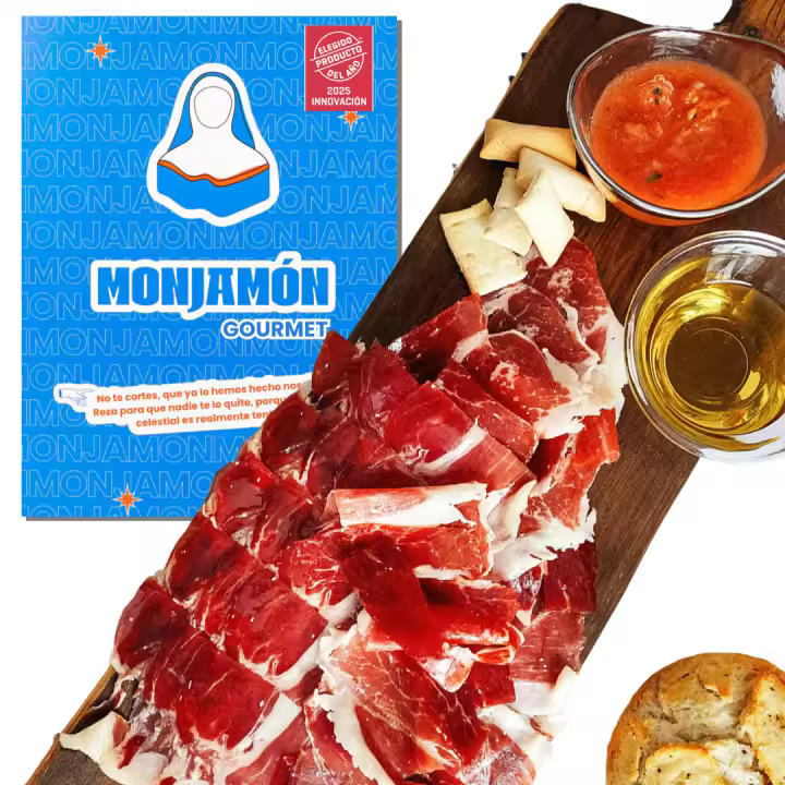 Monjamón  Jamón de Bellota 100% Ibérico - PATA NEGRA  [Elegido Producto del Año 2025]  Sobrecitos Al Vacío listos para comer   Artesanal , Tradicional y de Calidad Gourmet  PREMIUM - 1