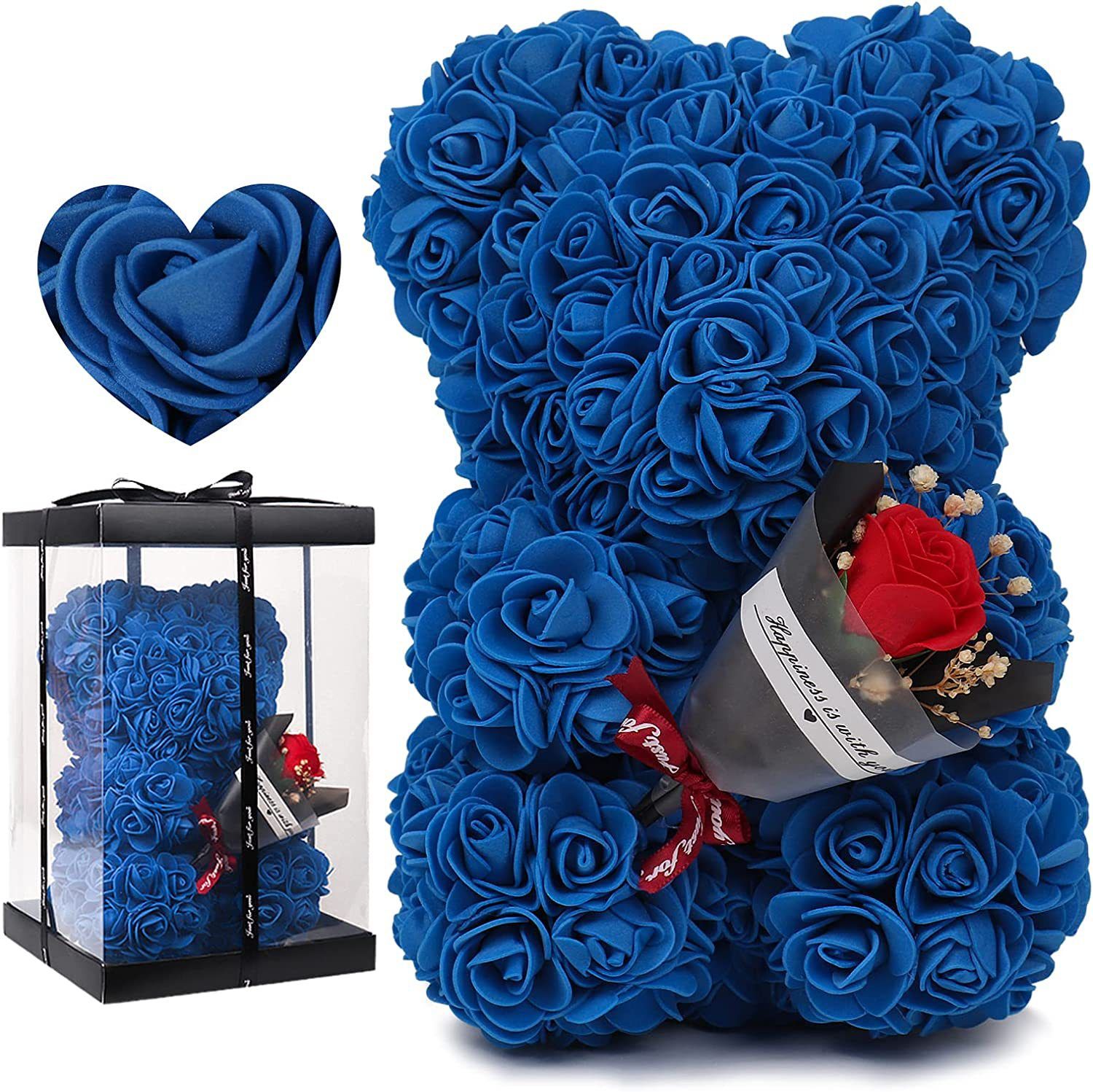 Muñeco De Oso De Rosa Artificial Eterna Para Mamá Regalos De Cumpleaños Día De San Valentín Aniversario Decoración Del Hogar