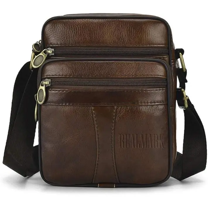 Bandoleras Hombre Cuero,Bolso Bandolera de Cuero Authentica, Bolsas de Mensajero de Negocios Vintage,Bolso de Mano - 1