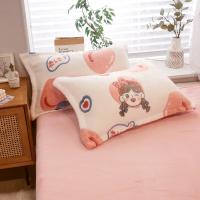 Funda De Almohada De Flannel Fleece Suave Y Cálida Impresión Reactiva 48x74cm Cubierta De Almohada De Coral Fleece Para Hogar Y Hotel - details 5