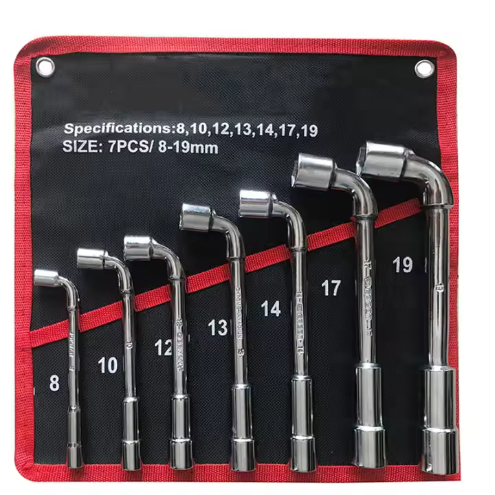 Juego De 7 Piezas L Llave De Fijación Angulada Con Agujero Transversal L Llave De Fijación Angulada Para Automóvil Herramienta De Reparación De Tubos - 1