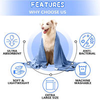 Toalla Para Mascotas De Microfibra Suave Fácil De Limpiar Secado Rápido Diseño Lindo Para Perros Y Gatos Productos De Limpieza Después Del Baño - details 3
