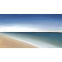 Cuadro decorativo abstracto horizontal grande 140x75 160x90 180x100  “LUZ EN HORIZONTE" Oleo Lienzo alta calidad Arte contemporáneo minimalista Azul marino arena blanco horizonte marina Ref. ANA DURAN A 422 - details 0