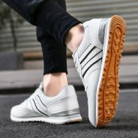 Zapatos De Correr Clásicos Para Hombres 2024 Mocasines Deportivos Ligeros De Cuero Transpirables Y Cómodos Para Exterior Y Casual - details 19