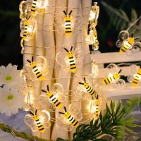 1 Pack De 20 Luces LED Forma De Abeja Operadas Con Batería Para Decoración De Habitaciones Plantas Patios Fiestas Bodas Navidad - details 5