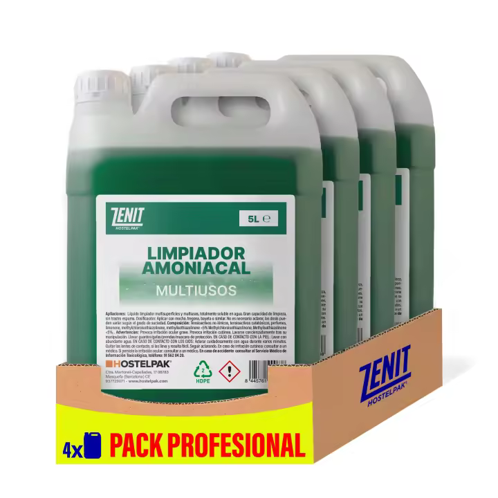 Hostelpak  4 x 5 l  Limpiador amoniacal   limpieza hogar  multiusos limpieza - 1