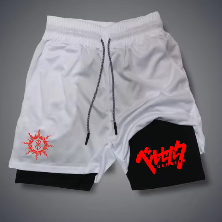 Shorts De Compresión Para Hombre 2 En 1 Con Bolsillos Para Teléfono Móvil Ropa Deportiva Secado Rápido Para Gimnasio Y Correr - 1