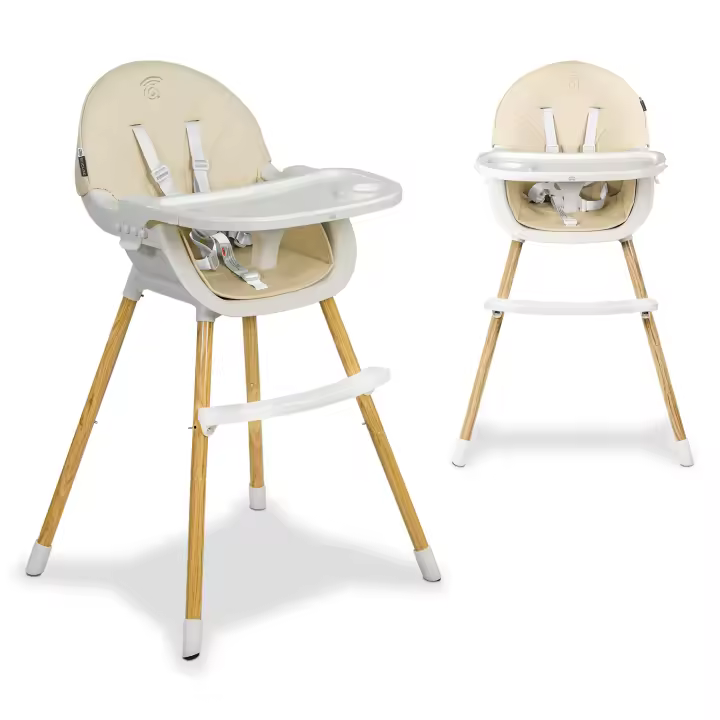 Asalvo Trona 2 en 1 Bocuse - Trona de Bebé Regulable en 3 Alturas, Con Reposapiés Ajustable, Respaldo Reclinado y Funda Fácil de Limpiar, Ideal para el Crecimiento y Comodidad de tu Pequeño - 1