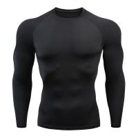 Camiseta Deportiva Para Hombre Secado Rápido Manga Larga Compresión Para Correr En La Pista Y Entrenamiento En El Gimnasio Top Antiarrugas - details 4