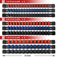Organizador De Destornilladores 3 PCS Con Rail Negro Y Clips Rojo Azul Negro Soporte Pesado Para Herramientas De Jardín - details 11