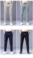 Pantalones Casuales Para Hombre MINGYU Primavera Verano Ultradelgados Estilo Recto Cintura Media Stretch Color Caqui Ajustados - details 2