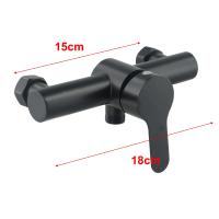 Grifo De Ducha De Acero Inoxidable Negro Para Baño Soporte Fijo Montaje En Pared Duradero Y Clásico Con Un Solo Manijero - details 1