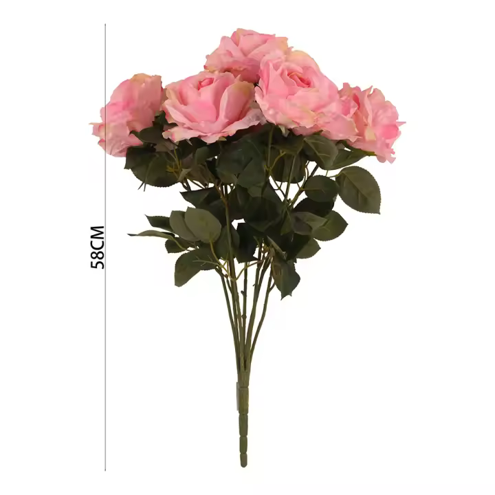 Poenia Arte Floral - Ramo de Rosa Artificial 58cm - REF 631160 - 1