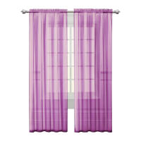 Cortina De Ventana De Tulle Sólido Malla Transparente Para Sala De Estar Y Dormitorio Moderna En Blanco Rosa Negro - details 7