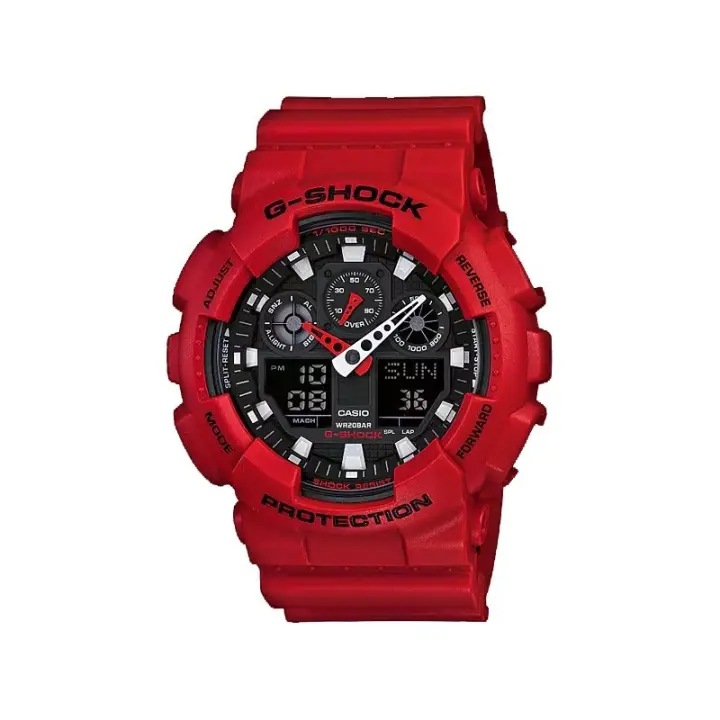 Reloj Casio GA-100B-4AE Hombre G-Shock - Analógico-digital Multifunción Negro y Rojo - 1