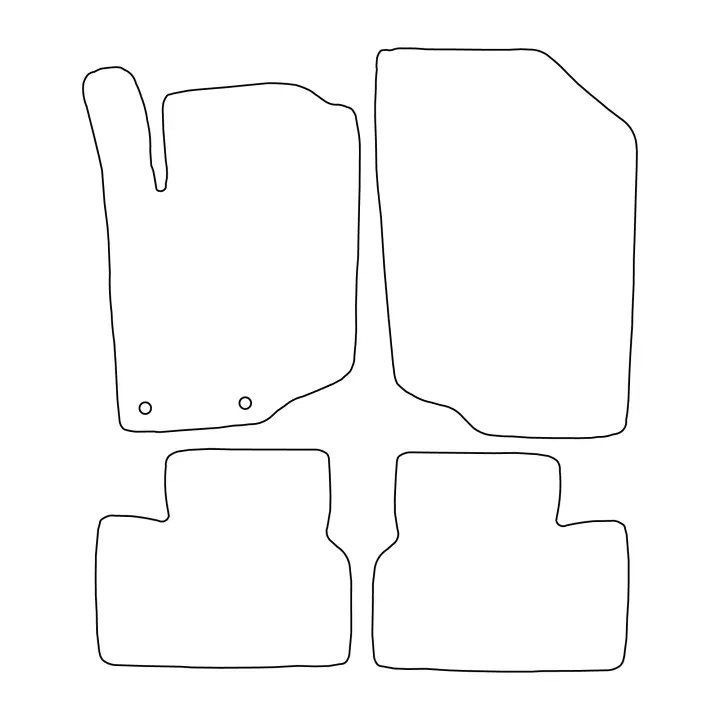 Juego de alfombrillas de terciopelo para Peugeot 207 2006-2012 - ribete rojo - 1