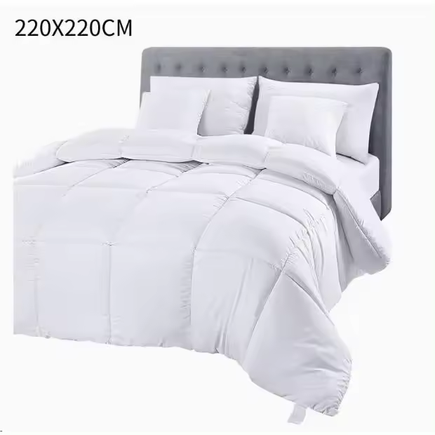 Edredón nórdico de cama con inserto de núcleo de edredón 500G, edredón de edredón, edredón de cama doble con costuras de caja (blanco) multitamaño - 1