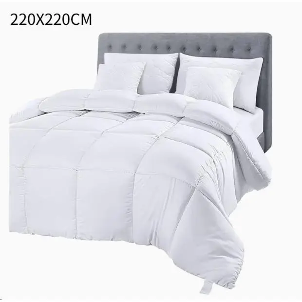 Edredón nórdico de cama con inserto de núcleo de edredón 500G, edredón de edredón, edredón de cama doble con costuras de caja (blanco) multitamaño - 1