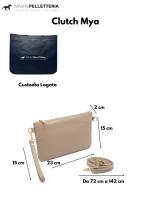 Bolso Clutch Mujer with Correa para el HOMBRO, Bolso de fiesta, mini Bolso Piel authentic Suave, Made in Italy, Modelo Mya, Clutch Arena - details 1