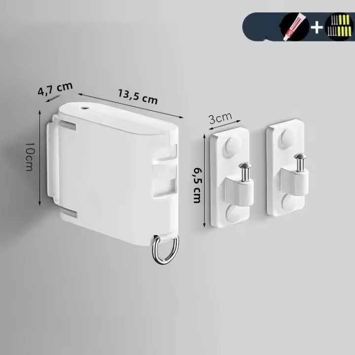 Línea De Ropa Retráctil Para Interior Y Exterior Estante De Secado De Ropa Para Balcón De Apartamento Con Tensión De Cuerda Ajustable Productos De Lavarropa - 1