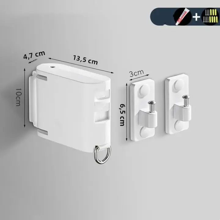 Línea De Ropa Retráctil Para Interior Y Exterior Estante De Secado De Ropa Para Balcón De Apartamento Con Tensión De Cuerda Ajustable Productos De Lavarropa - 1