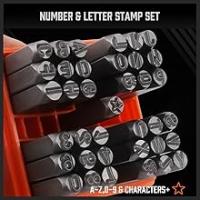 Kit de estampado de metal de 37 piezas, 6 MM (A-Z & 0-9) sellos de letras metalicas para manualidades, metal, cuero, madera, plástico, joyeria, punzones de grabado de números y letras para manualidades y artesania, EasySpeed - details 3