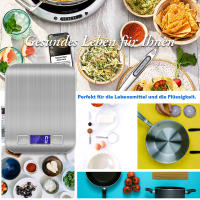 Báscula De Cocina Portátil 5kg/1g En Acero Inoxidable Con Pantalla LCD Retroiluminada Herramienta De Medición Para Alimentos Y Café - details 3