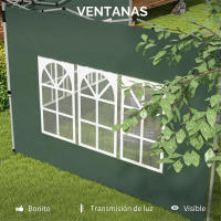 Outsunny 2 Paredes Laterales para Carpas de 3 x 3 / 3 x 4 m, 295x195 cm, Paredes Laterales de Repuesto para Cenador de Tela Oxford con Ventana, para Jardín, Exteriores, Fiestas - details 5