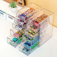 Caja De Exhibición Transparente Multi-Nivel Para Modelo De Coche De Rueda De Aire Aluminio 1:64 Con Cajón Doble Organizador De Juguetes Moderno Para Garage - details 3
