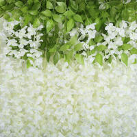 12pcs Guirnalda De Flores Artificiales De Wisteria Larga Y Gruesa De Seda Para Decoración De Casamiento Y Fiestas En Casa - details 4