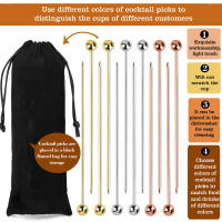 12Pcs Palillos De Cocktail De Acero Inoxidable Herramientas De Barra Para Decoración Y Mezcla De Bebidas Reutilizables - details 1