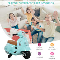 HOMCOM Moto Eléctrica Vespa para Niños de 18-36 Meses con Faro Bocina y 4 Ruedas Motocicleta Infantil con Licencia 66,5x38x52 cm - details 3